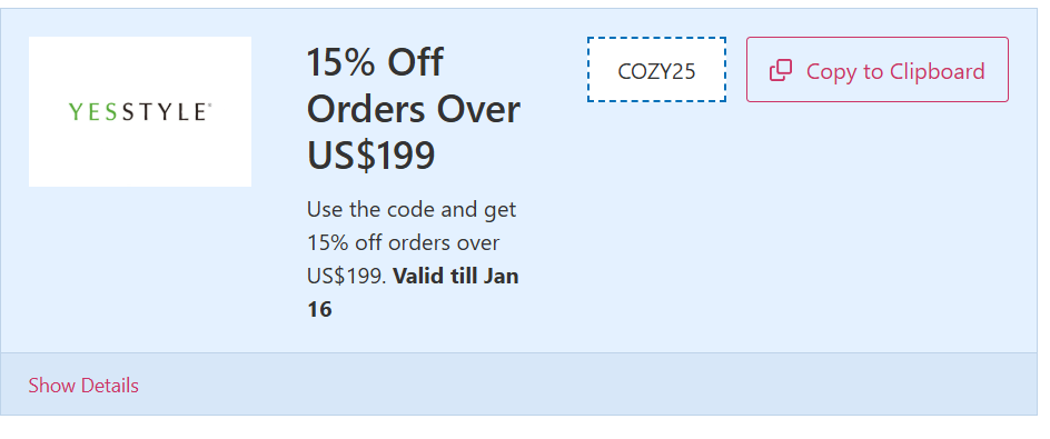Yesstyle coupon code