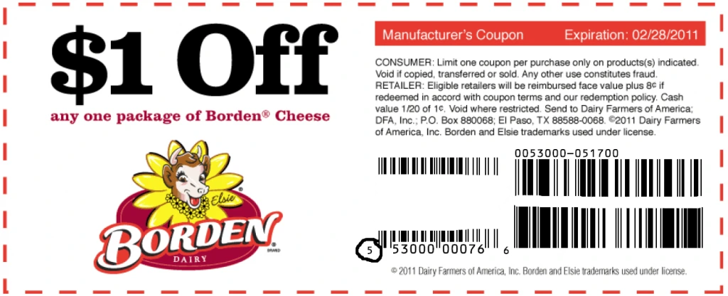 In-store coupon code